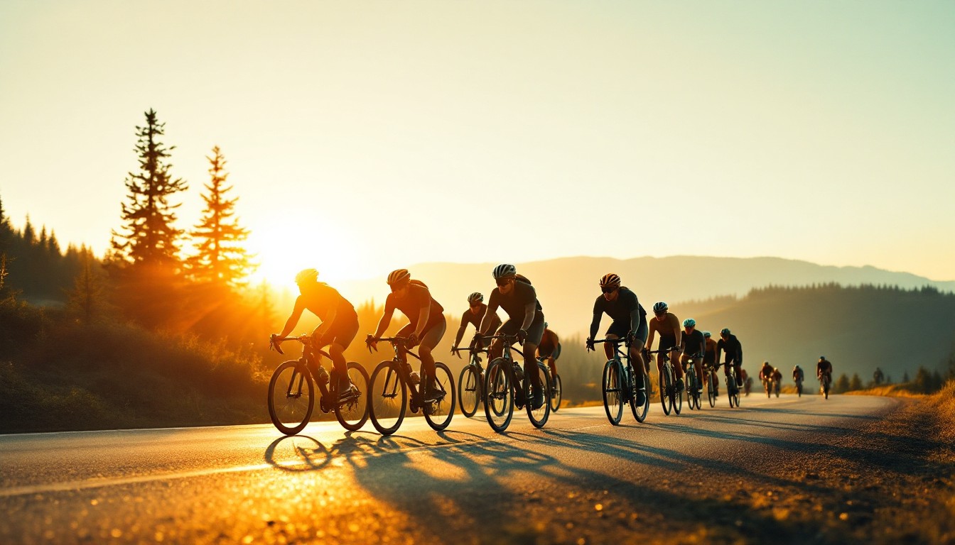 Free Golden Hour Ride Image - Cyclists, Sunset, Silhouettes | Download ...