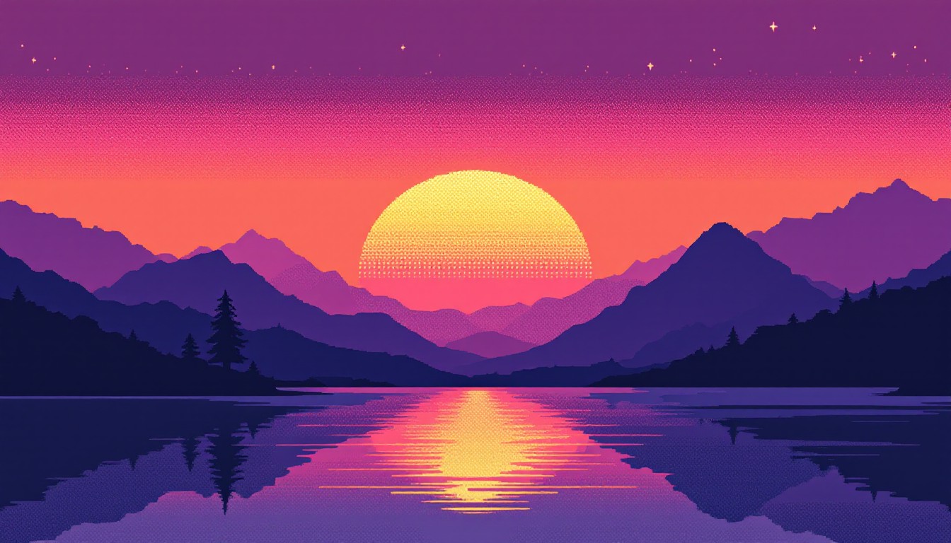 Free Pixel Sunset Dreams Image - Pixel, Sunset, Landscape | Download at ...