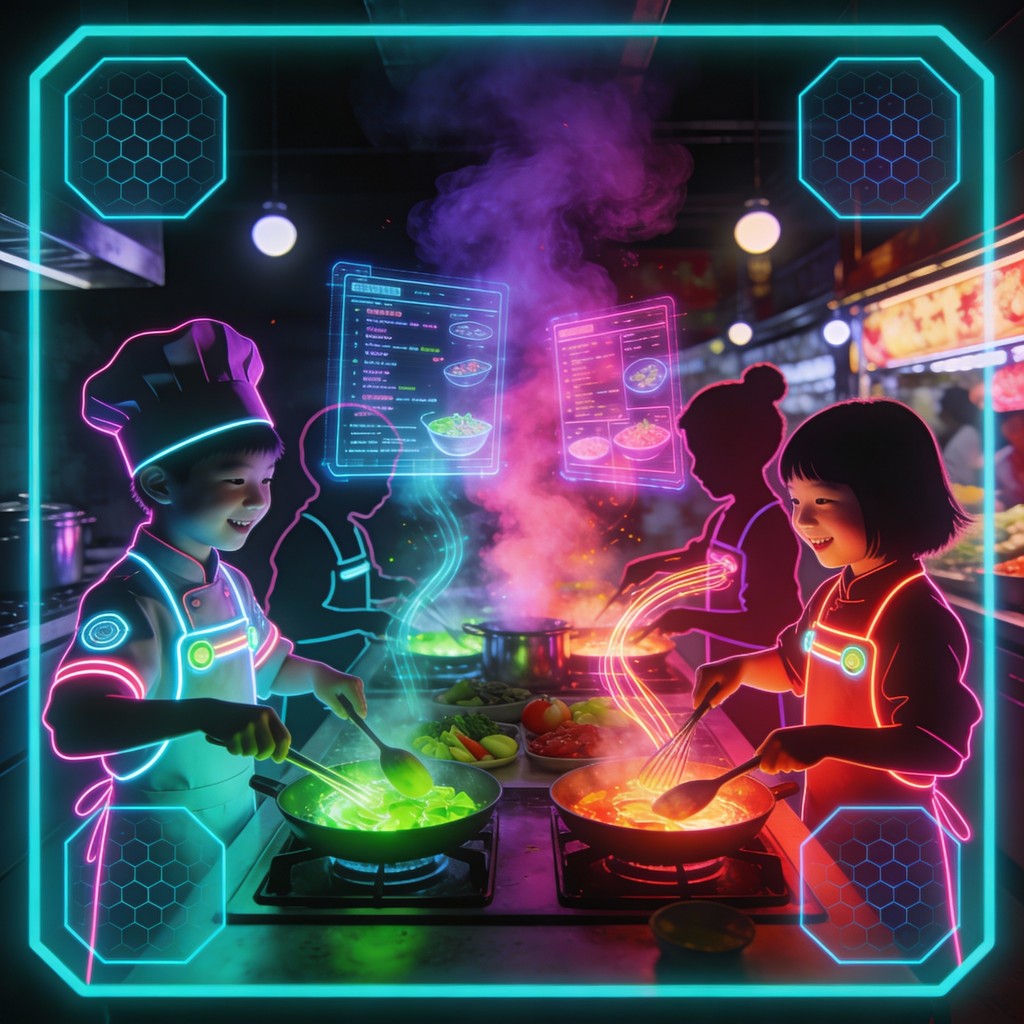 Free Cyberpunk Kids Cooking Image - Cyberpunk, Neon, Futuristic ...