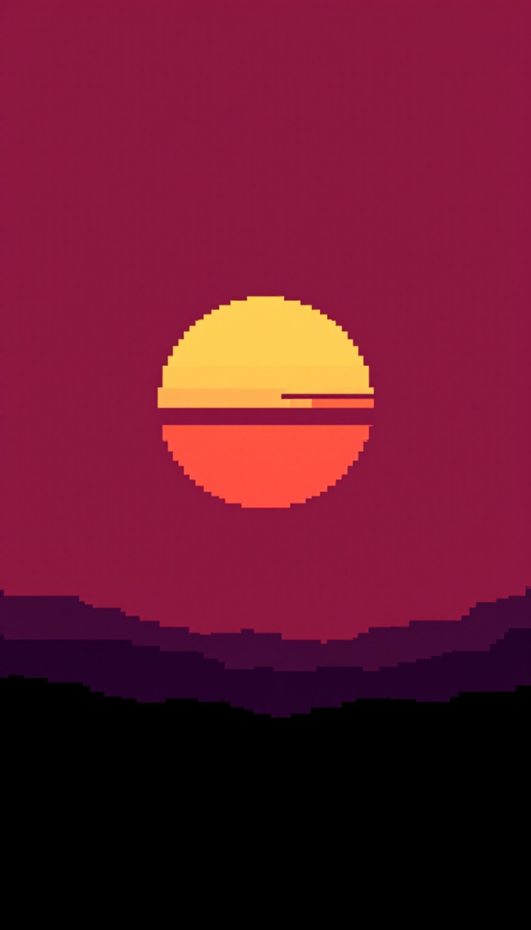 Free Minimal Sun Scene Image - Sunset, Pixel, Minimal | Download at ...