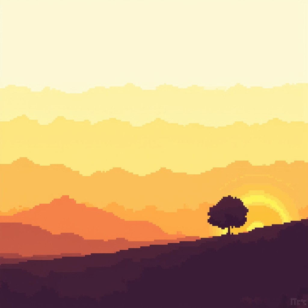Free Golden Pixel Sunrise Image - Sunrise, Pixel, Minimalist | Download ...