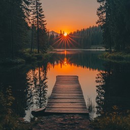 Free Sunset Lake View Image - Sunset, Lake, Forest | Download at StockCake