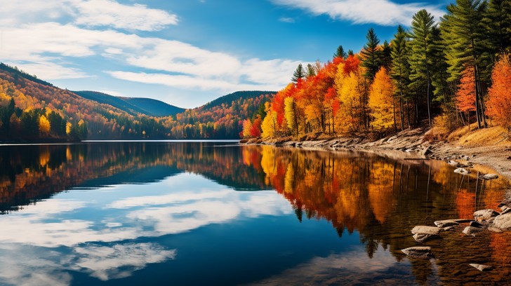 Free Autumn Lakeside Reflection Image - Autumn, Reflection, Lake ...