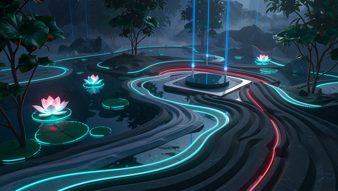 Free Cyberpunk Zen Sanctuary Image - Cyberpunk, Zen, Garden | Download ...