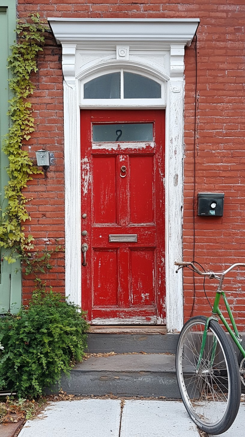 Free Weathered red door Image - Door, Red, Brick | Download at StockCake