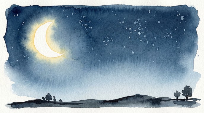 Moonlight Background Drawing Free Serene Moonlit Night Image - Watercolor, Night, Moon | Download at ...