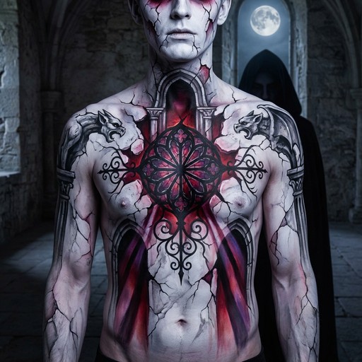 Free Gothic Body Transformation Image - Gothic, Bodypainting, Cathedral ...