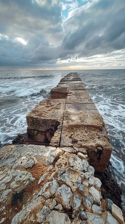 View Off Pier Free Ocean Pier View Image - Ocean, Pier, Sky | Download at StockCake