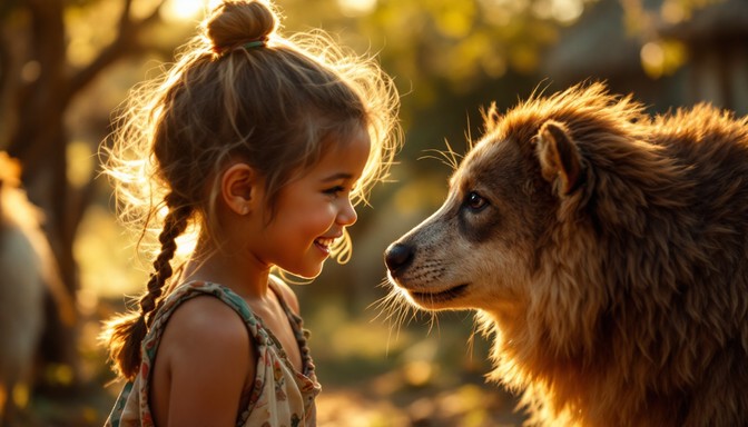 Free Innocent Golden Connection Image - Girl, Child, Dog | Download at ...