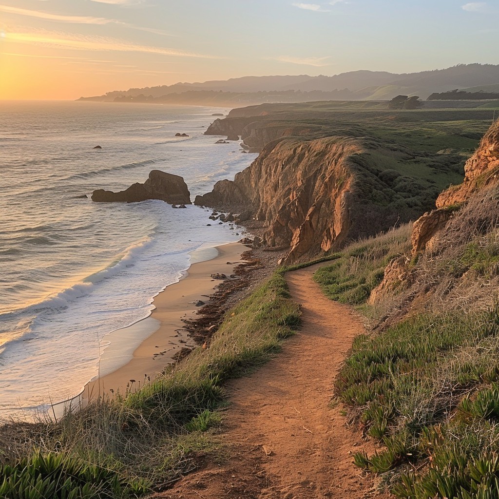 Free Coastal Sunset Path Image - Sunset, Beach, Cliffs | Download at ...