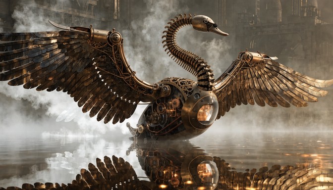 Free Clockwork Origami Swan Image - Steampunk, Mechanical, Swan ...