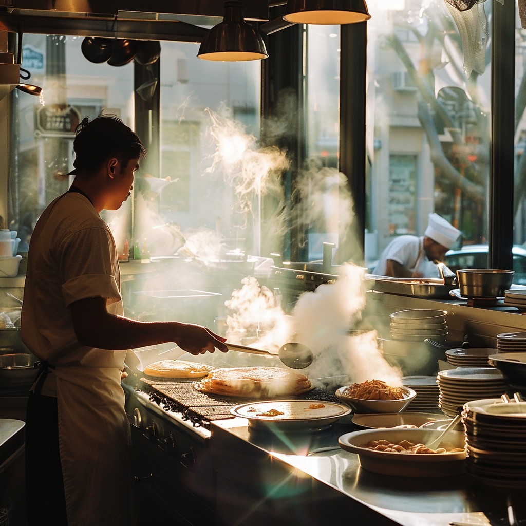 Free Bustling Kitchen Scene Image - Chef, Kitchen, Cooking | Download ...