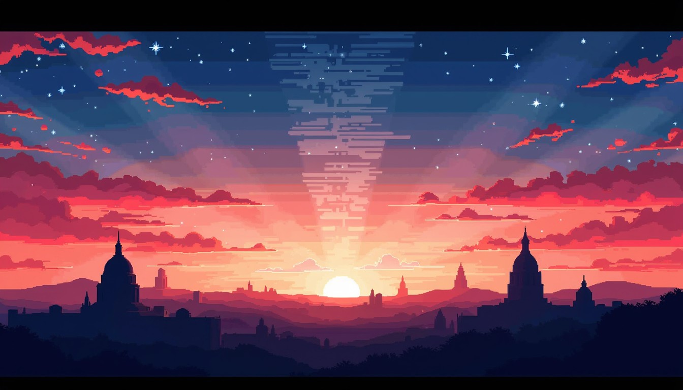 Free Radiant Pixel Dawn Image - Sunset, Sunrise, Skyline | Download at ...