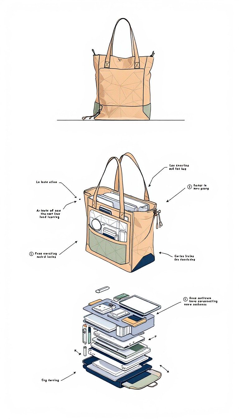 Tote Model Notes Free Designer Tote Breakdown Image - Tote, Sustainable, Minimal ...