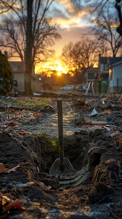 Free Shovel at Sunset Image - Sunset, Shovel, Rubble | Download at ...