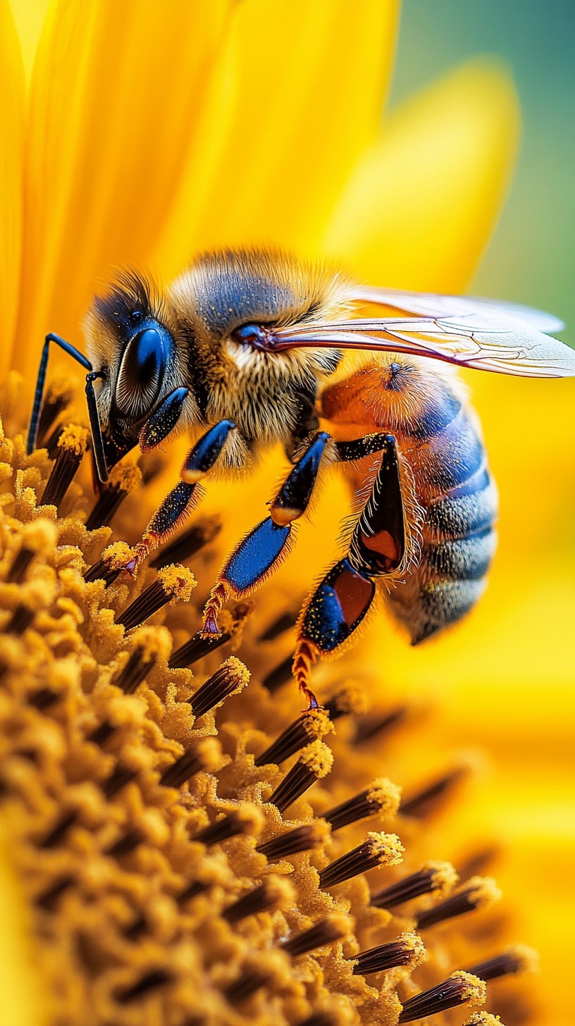 Free Bee on sunflower Photo - Bee, Sunflower, Pollination | Download at ...
