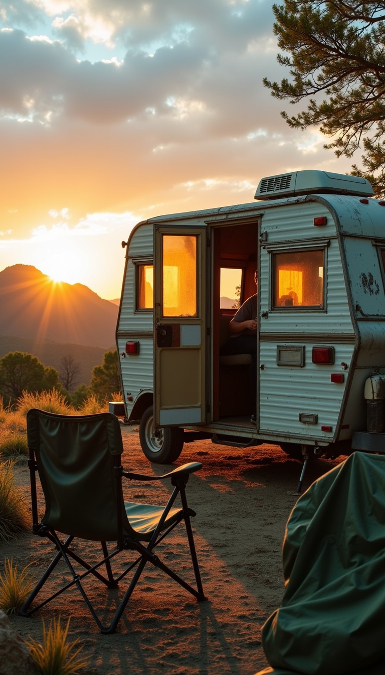 Free Sunset RV Life Image - Camper, Sunset, Mountains | Download at ...