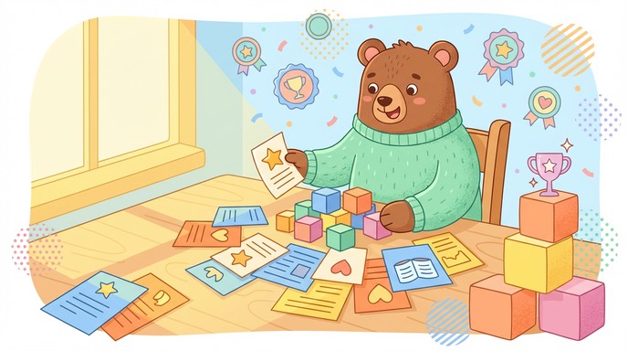 Free Bear Celebrates Achievements Image - Bear, Illustration, Children ...