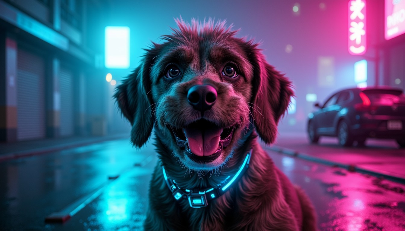 Neon Ride Dog Free Neon Dog Adventure Image - Cyberpunk, Neon, Dog | Download at ...