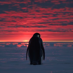 Free Penguin at Sunset Image - Penguin, Sunset, Ice | Download at StockCake