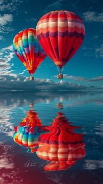 Free Vibrant Balloon Reflections Image - Balloons, Reflection, Water ...
