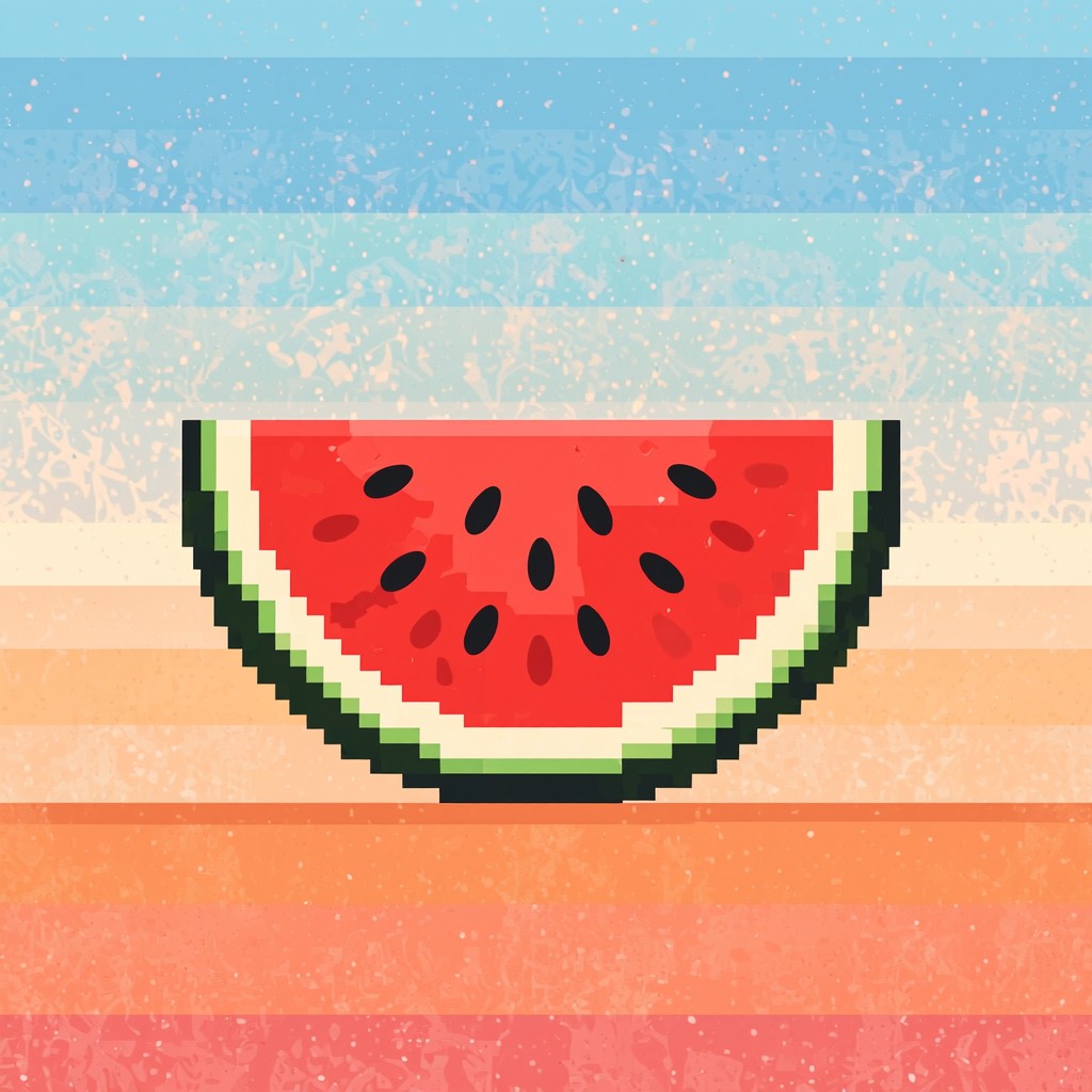 Free Pixel Watermelon Sunset Image - Watermelon, Pixel, Minimalist ...