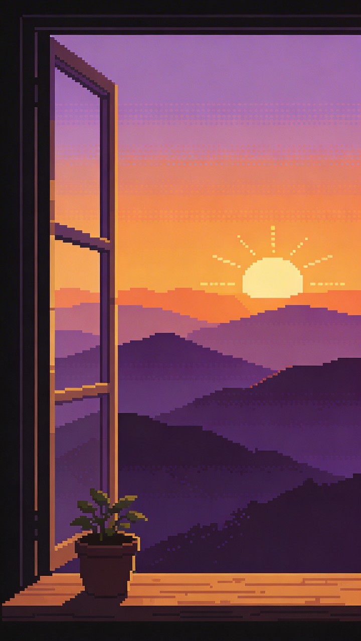 Free Golden Hour Serenity Image - Pixel, Sunset, Window | Download at ...