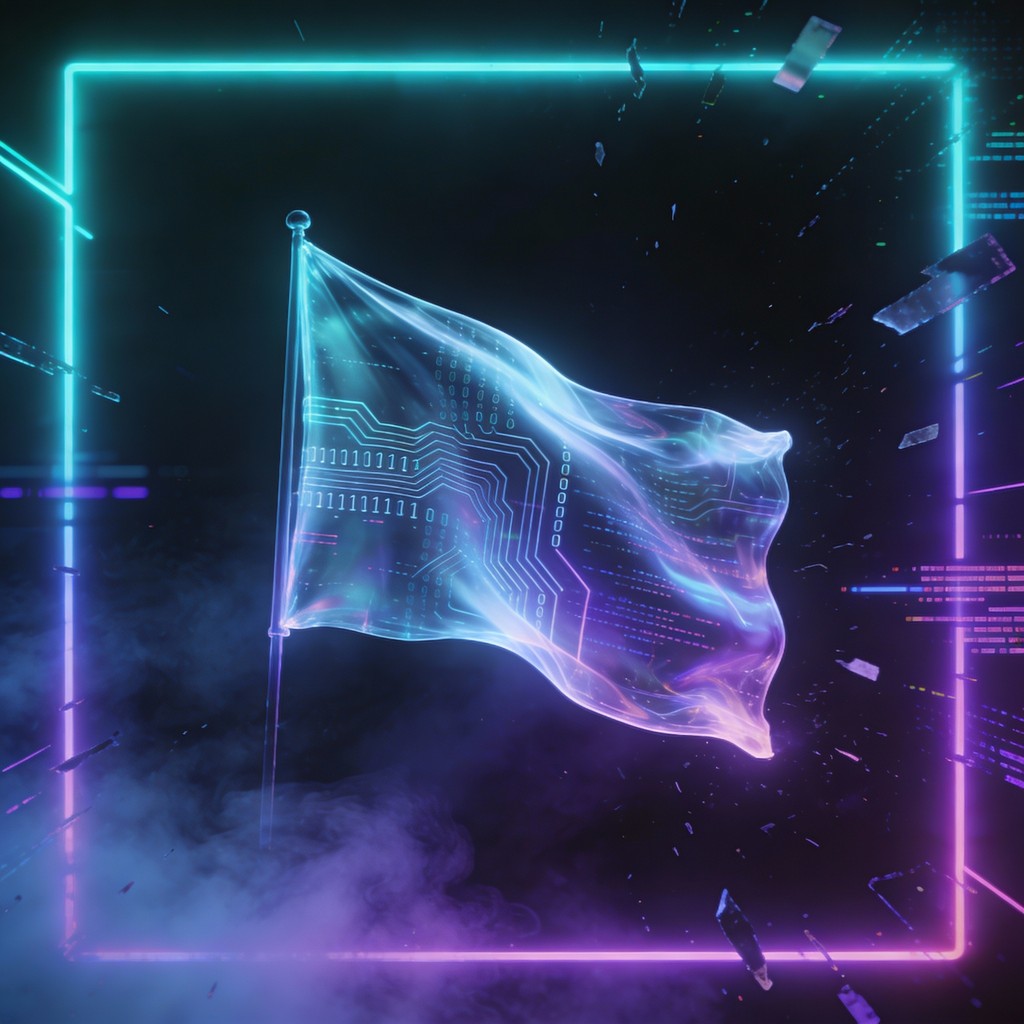 Free Digital Flag Dreams Image - Cyberpunk, Holographic, Neon ...