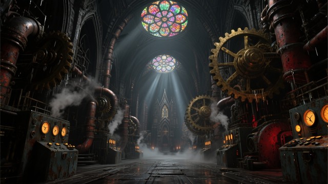 Free Gothic Machine Cathedral Image - Gothic, Steampunk, Mechanical ...