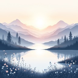 Free Misty Mountain Dawn Image - Mountains, Lake, Sunrise | Download at ...