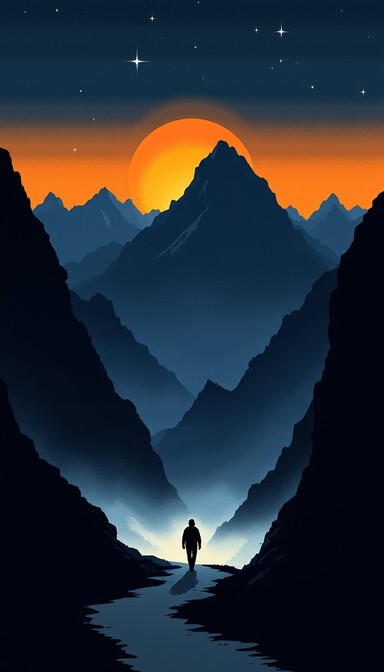 Free Journey Through Mountains Image - Pixel, Mountains, Traveler ...