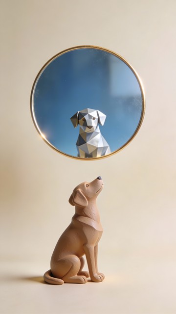Dog Reflection Drawing Free Reflection and Contemplation Image - Dog, Mirror, Reflection ...