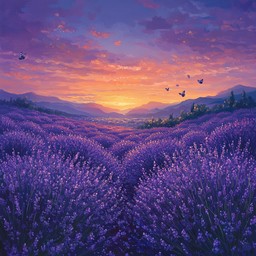 Free Lavender Field Sunset Image - Lavender, Sunset, Birds | Download ...