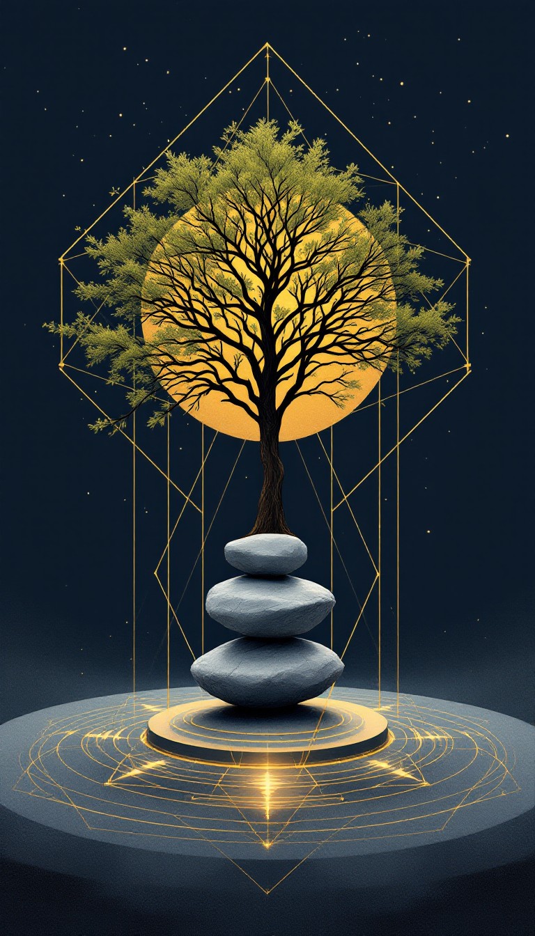 Free Sacred Tree Balance Image - Tree, Stones, Geometric | Download at ...