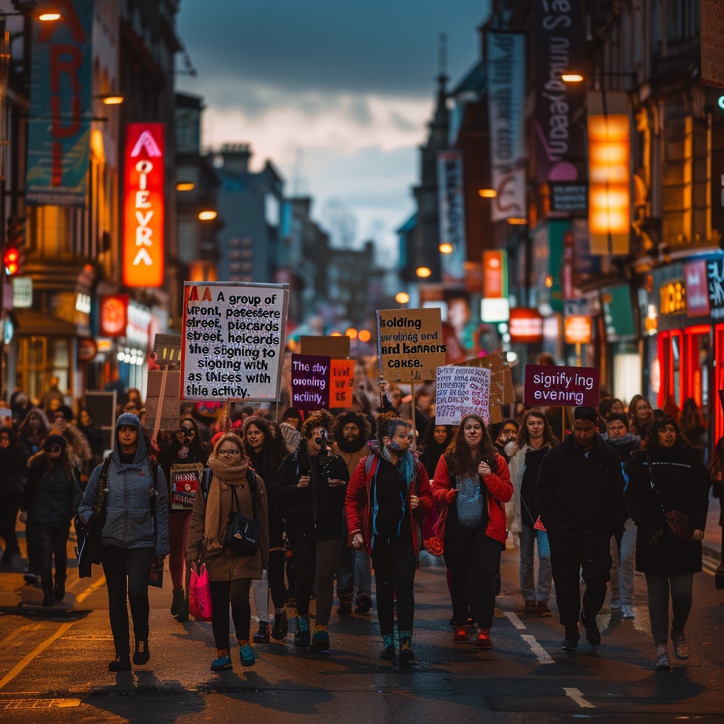 Free Protesters Marching Downtown Image - Protest, March, City ...