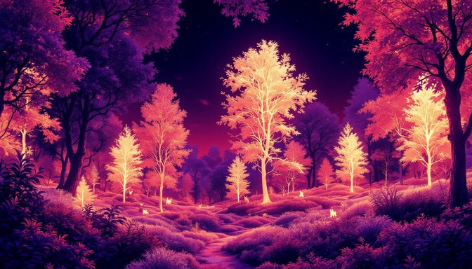 Color Inverted Forest Free Colorful Forest Gradient Image - Forest, Gradient, Colorful ...