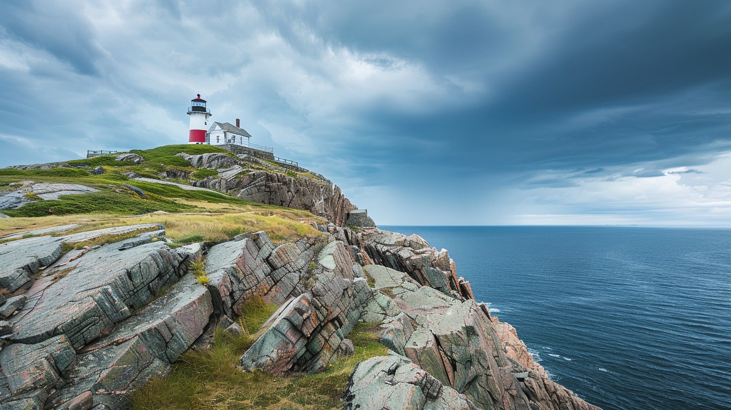 Free Coastal Lighthouse View Image - Lighthouse, Ocean, Cliffs ...