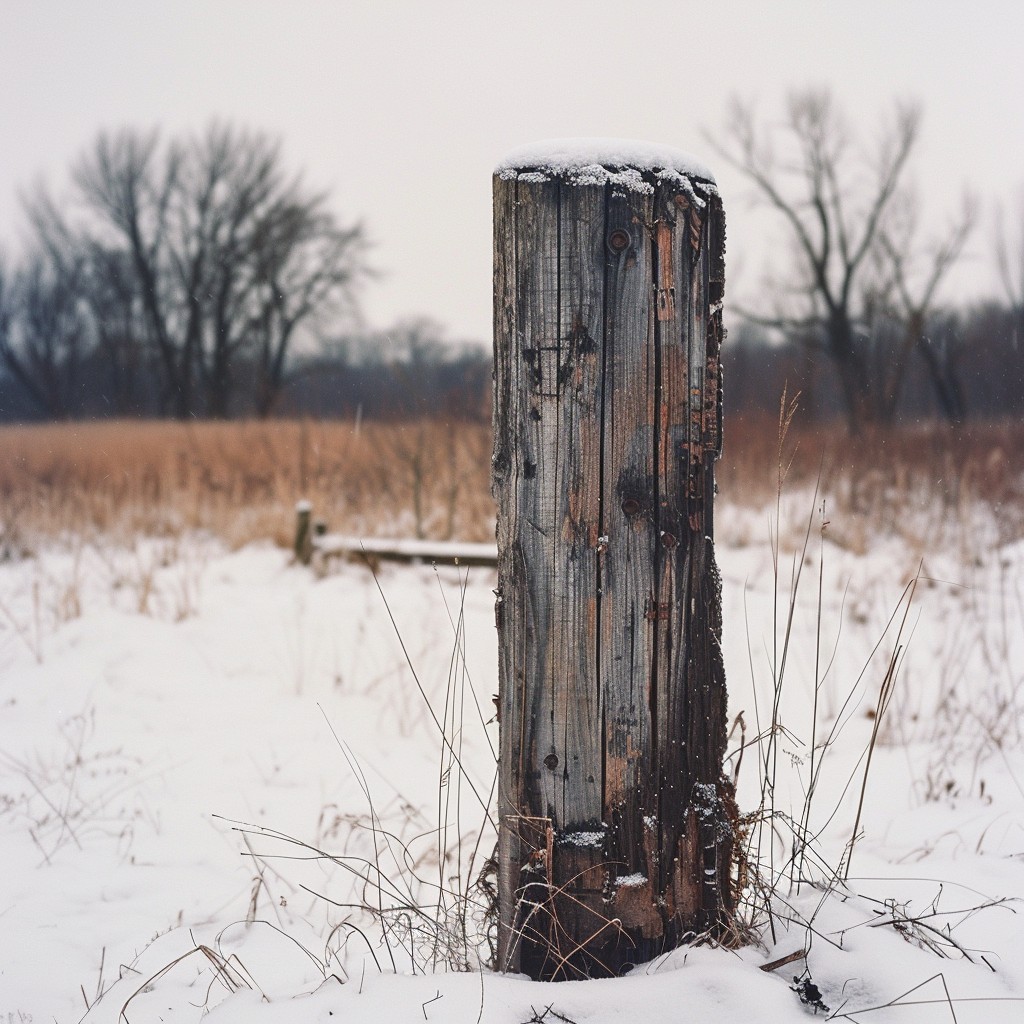 Free Snowy Wooden Post Image - Winter, Snow, Field | Download at StockCake