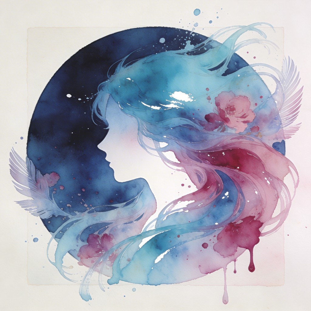 Free Flowing Watercolor Woman Image - Watercolor, Woman, Portrait ...