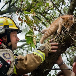Free Firefighter Saves Cat Image - Firefighter, Cat, Rescue | Download ...