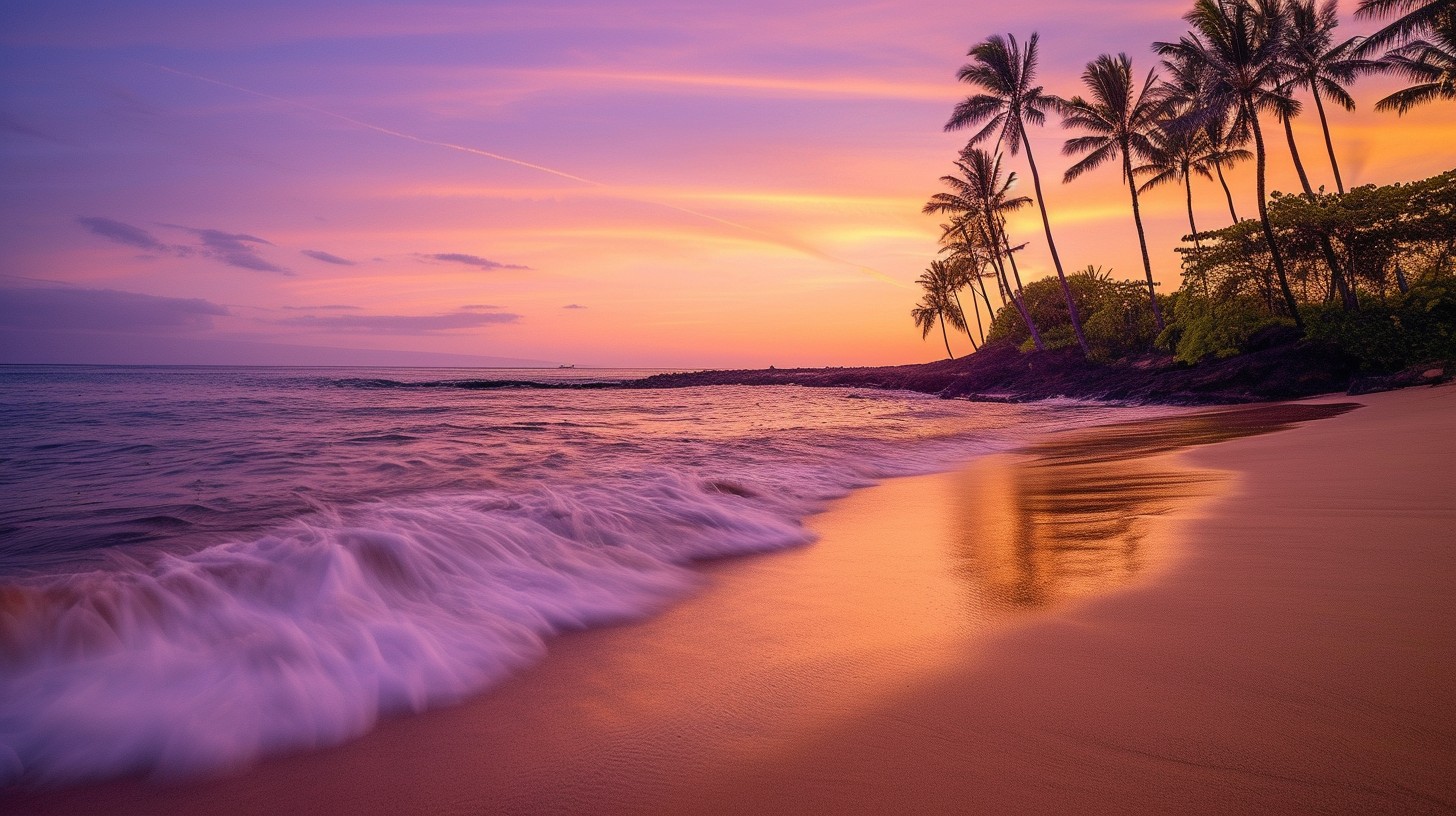 Free Tropical Sunset Paradise Image - Beach, Sunset, Palm Trees ...
