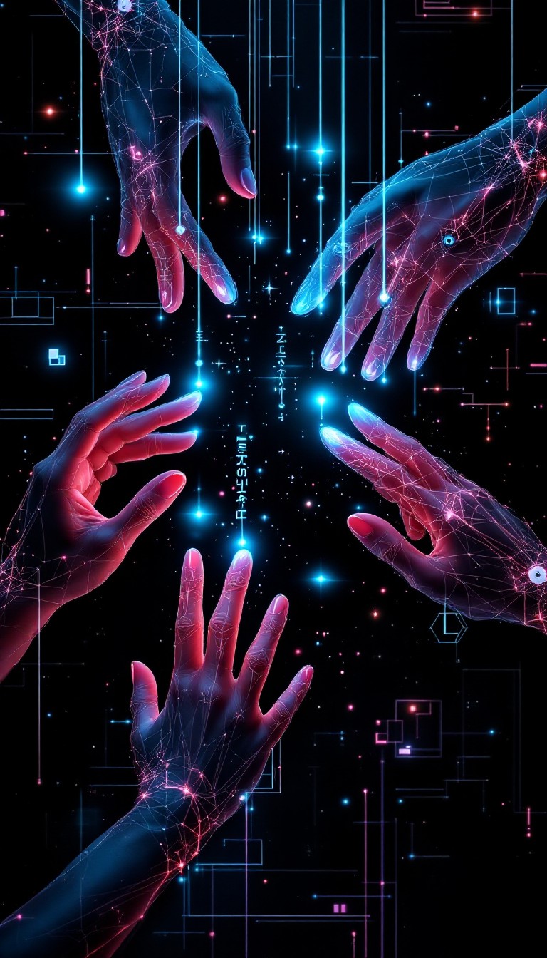 Free Digital Hands Connect Image - Cyberpunk, Holographic, Digital ...