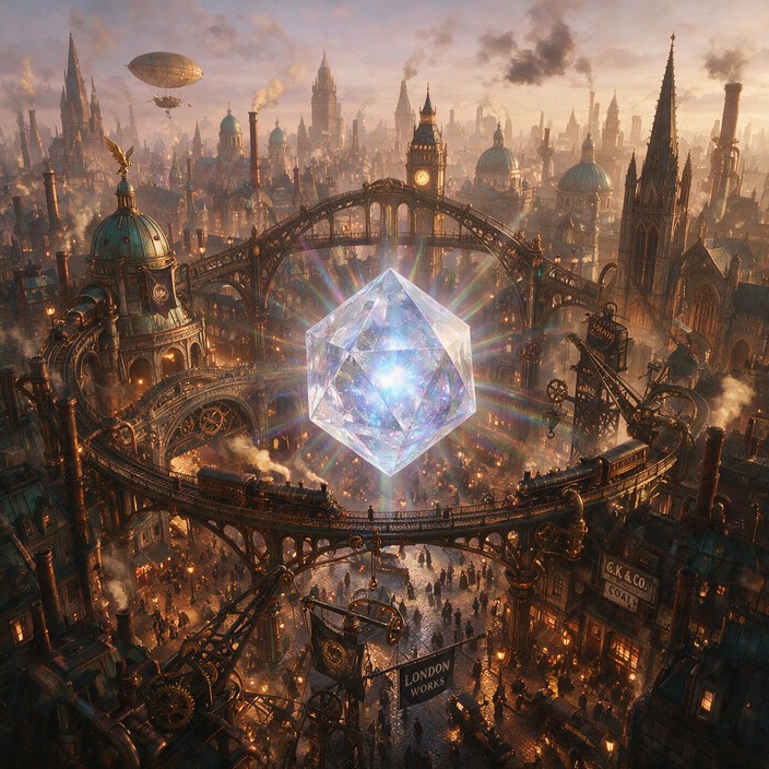 Download Crystal Steampunk Metropolis Image - Steampunk, Crystal ...