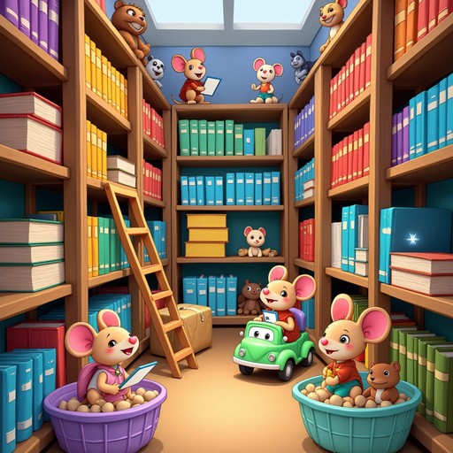 Library Mouse Characters Free Magical Library Helpers Image - Whimsical, Mice, Rabbits ...
