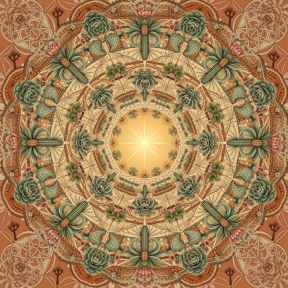 Free Desert Mandala Art Image - Mandala, Desert, Cactus | Download at ...