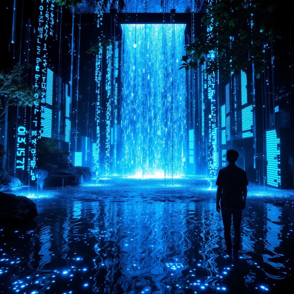 Free Digital Waterfall Dreams Image - Digital, Waterfall, Blue ...