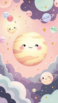 Free Kawaii Space Friends Image - Kawaii, Space, Planets | Download at ...