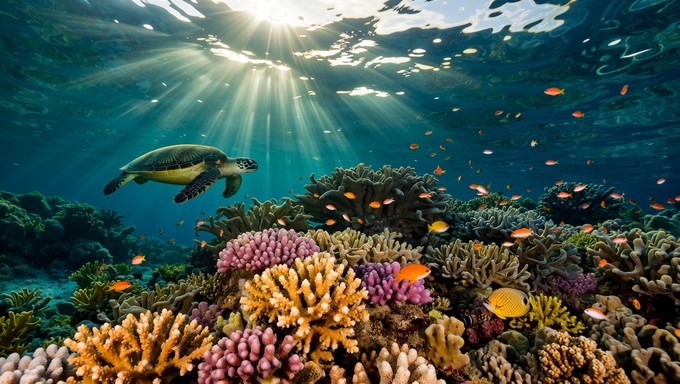 Turtle Ref Free Turtle Reef Paradise Image - Underwater, Turtle, Clownfish ...