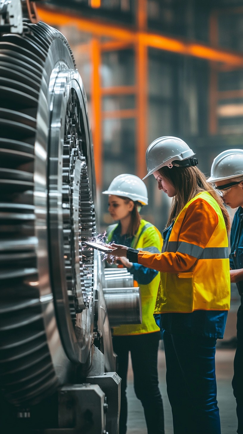 Free Engineers inspecting turbine Image - Engineers, Turbine ...