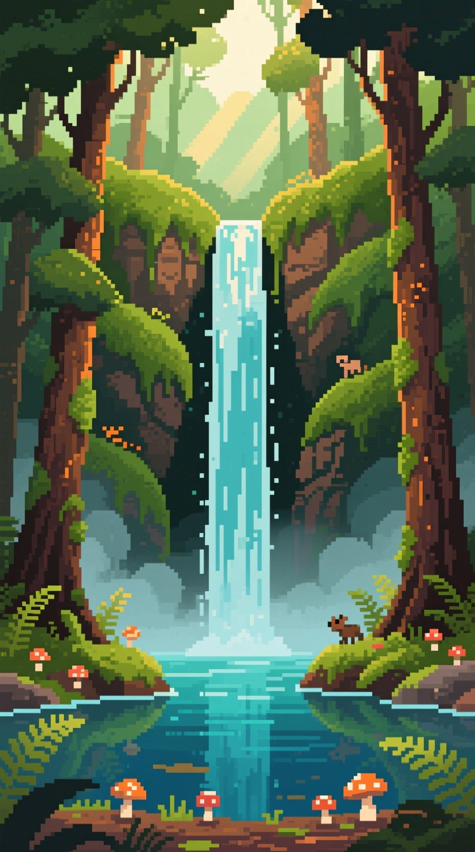 Free Forest Waterfall Paradise Image - Waterfall, Forest, Pixel ...